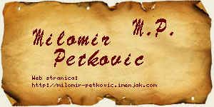 Milomir Petković vizit kartica